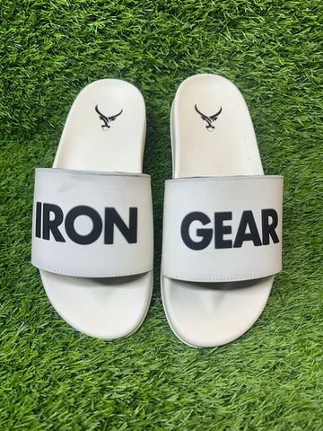 IRON GEAR WHITE-BLACK COMFPRT SLIPPER